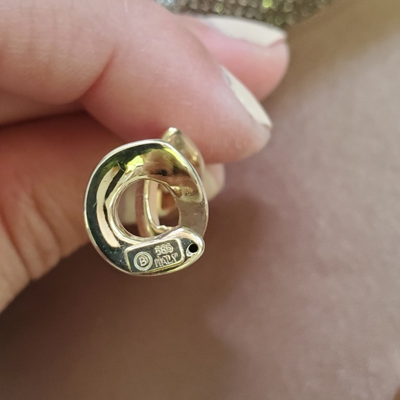 Vintage 14k Gold Zig Zag Spiral Earrings - Picture 8 of 11